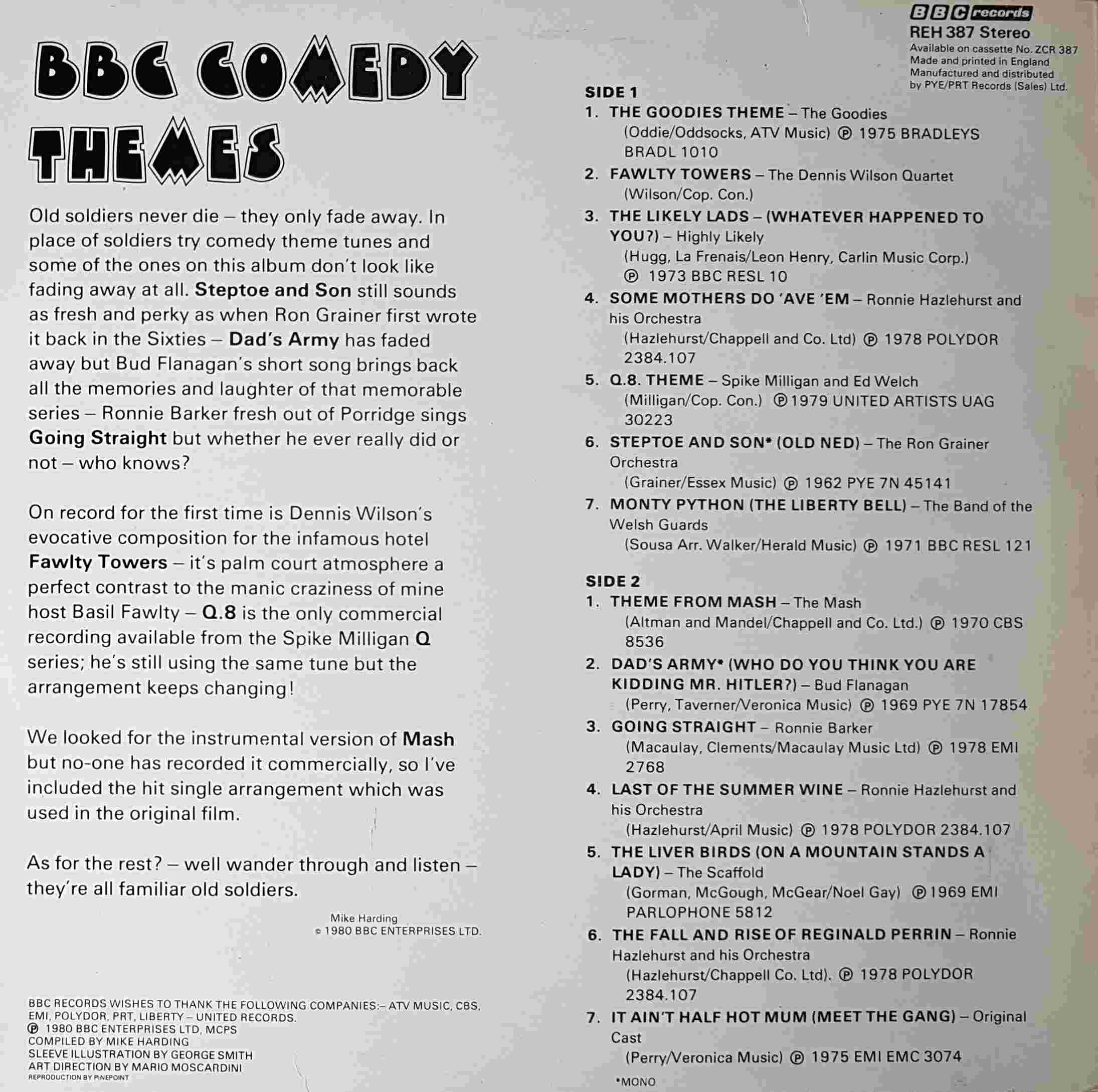 Picture of REH 387 BBC comedy themes by artist Various from the BBC records and Tapes library